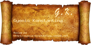 Gyenis Konstantina névjegykártya